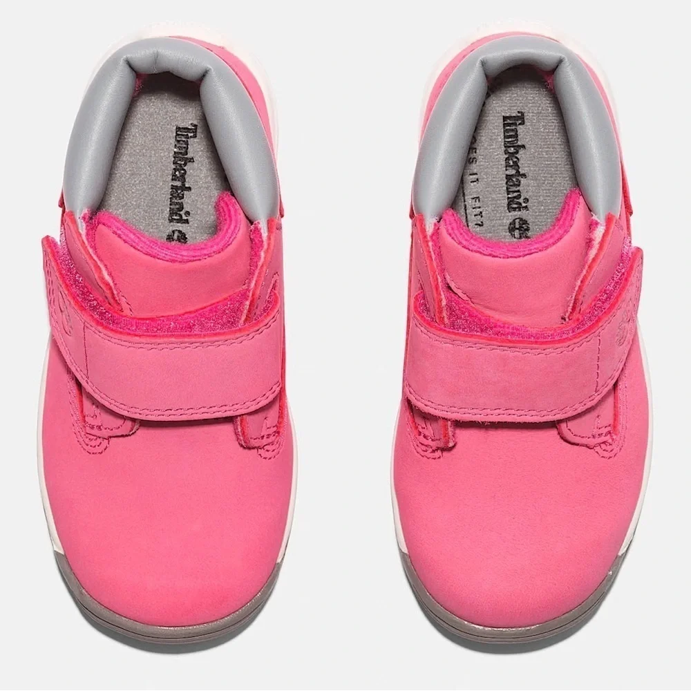 Timberland Kids Bright Pink and Gray Boots
